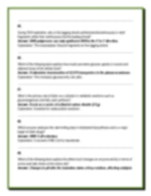 ACS Biochemistry Exam Practice Questions with Answers and Detailed ...