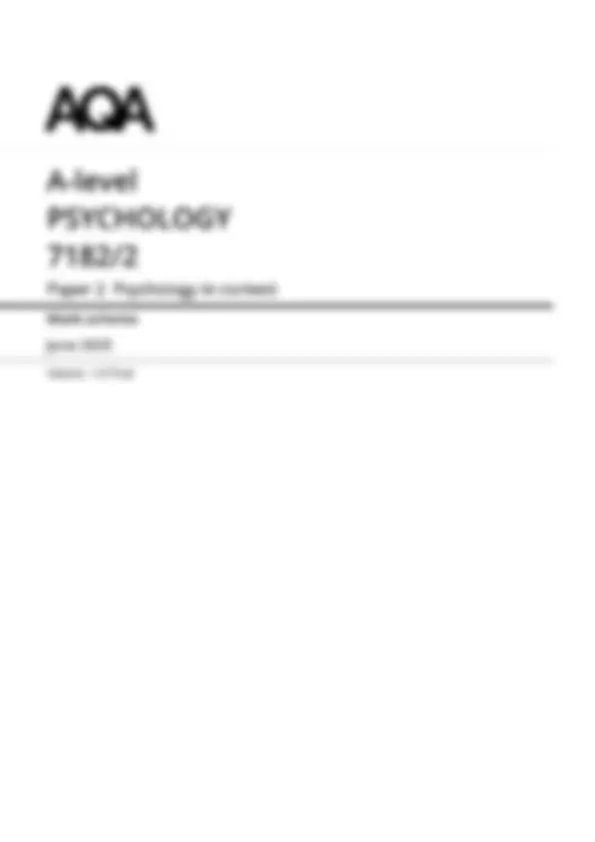 2025 AQA A-level PSYCHOLOGY Paper 2 QUESTION PAPER AND MARK SCHEME ...