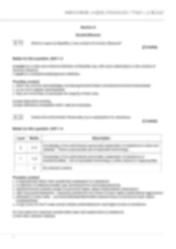 2025 AQA A-level PSYCHOLOGY Paper 1 QUESTION PAPER AND MARK SCHEME ...