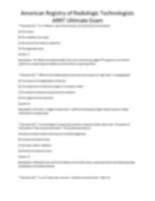American Registry of Radiologic Technologists ARRT Ultimate Exam ...