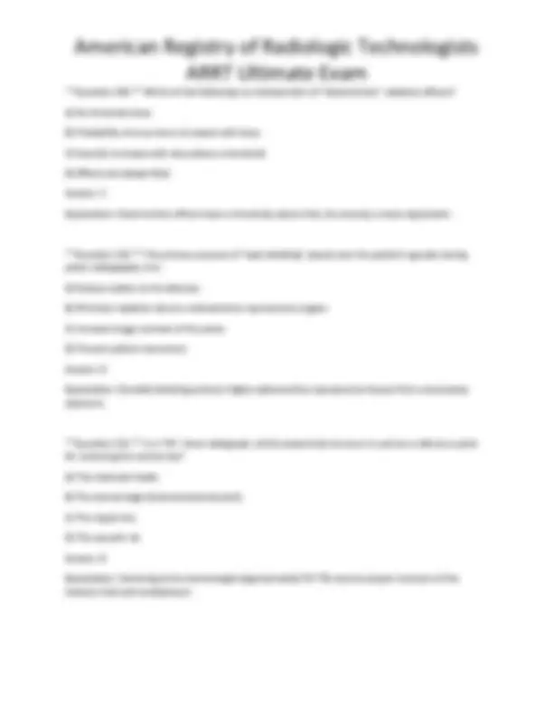 American Registry of Radiologic Technologists ARRT Ultimate Exam ...