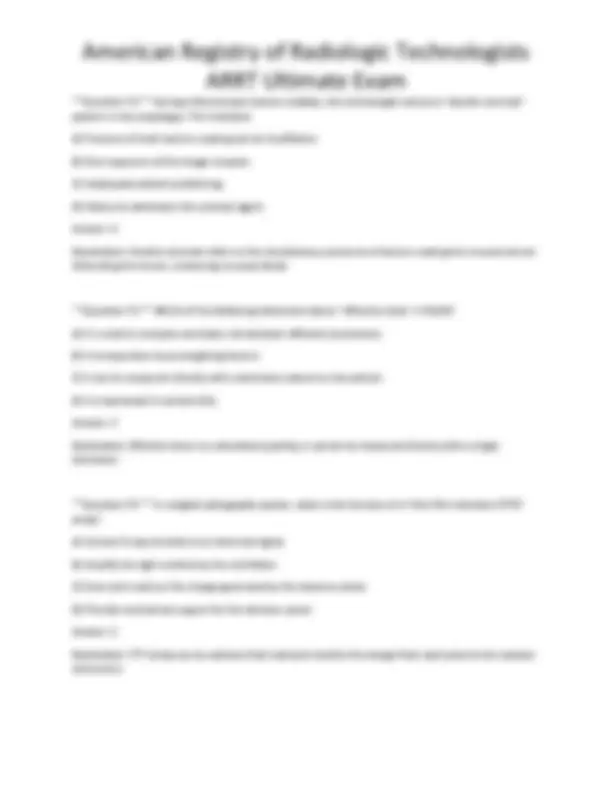 American Registry of Radiologic Technologists ARRT Ultimate Exam ...
