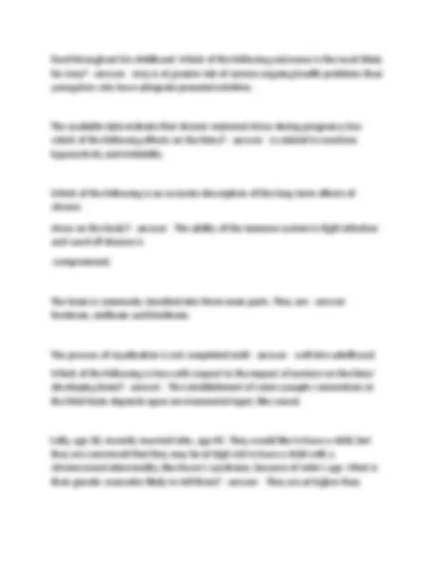FINAL LIFESPAN DEVELOPMENT EXAM LATEST UPDATE 2026 WITH CORRECT ANSWERS ...