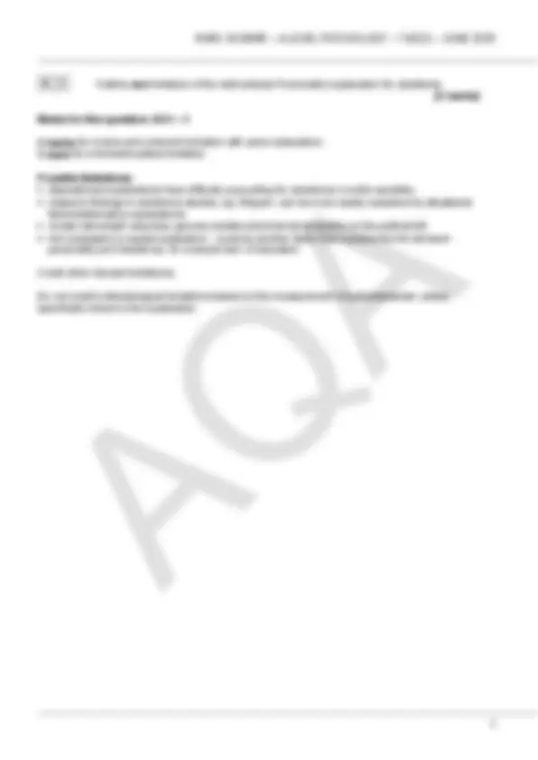 2025 AQA A-Level Psychology Paper 1 Mark Scheme (7182/1) - Official ...