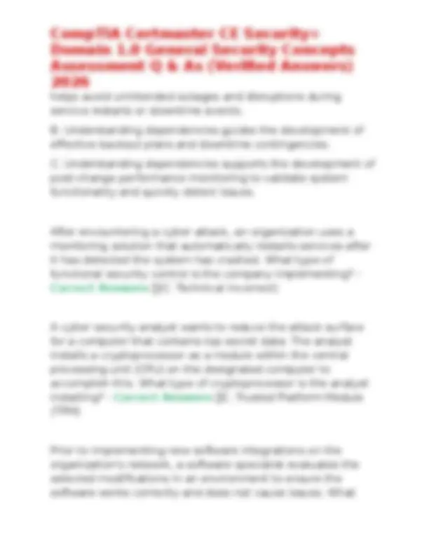 CompTIA Certmaster CE Security+ Domain 1.0 General Security Concepts ...