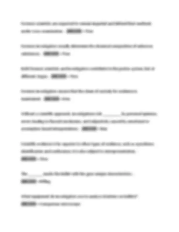 Forensic Science Final Exam Study Guide: Comprehensive Review, Practice ...