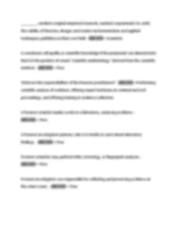 Forensic Science Final Exam Study Guide: Comprehensive Review, Practice ...