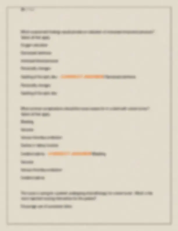 HERZING UNIVERSITY NSG 223 MED SURG II EXAM 3 NEWEST 2026 2027 COMPLETE ...