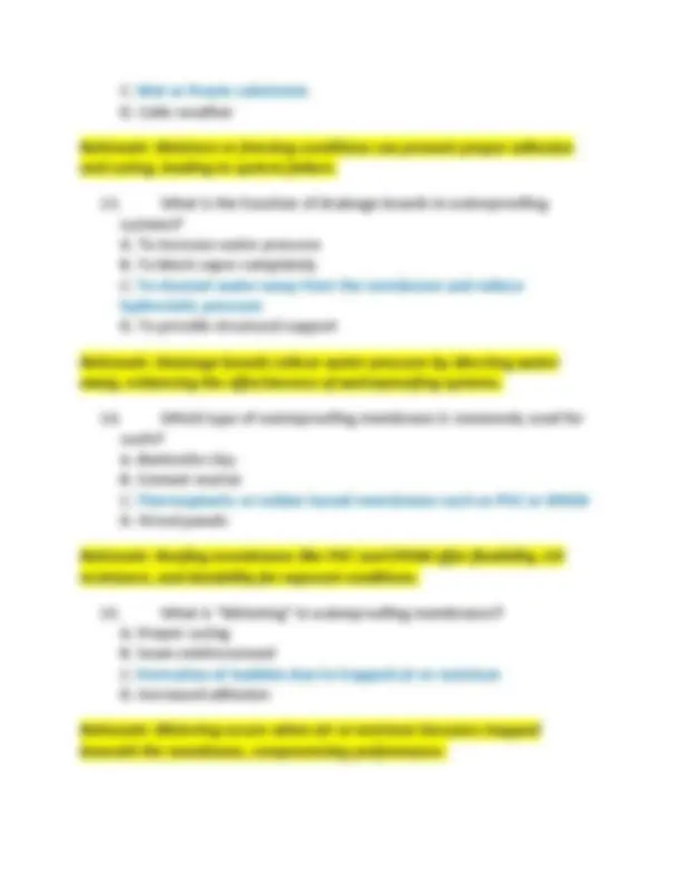 Tennessee Waterproofing Membrane Installer Exam Practice Questions And ...