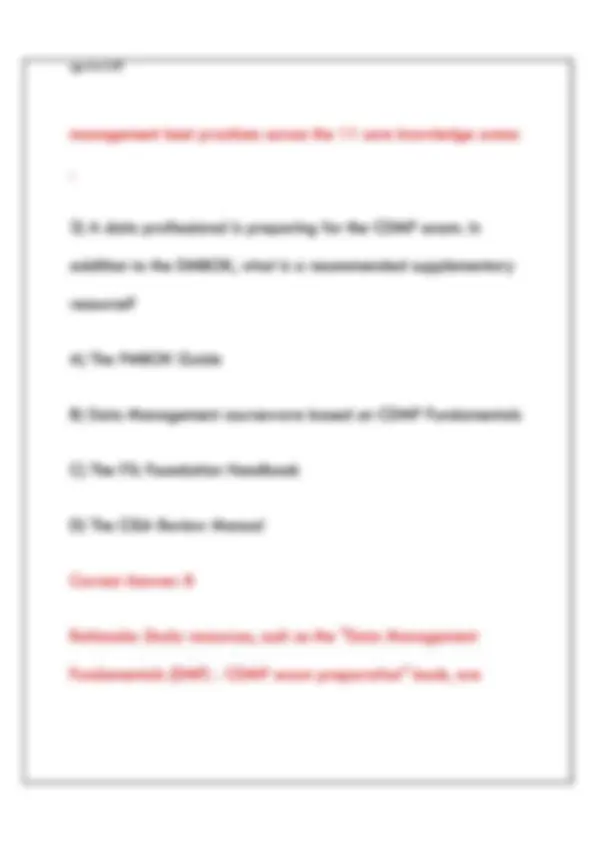 2026 CDMP DATA MANAGEMENT FUNDAMENTALS EXAM: COMPLETE TEST BANK & PRACTICE QUESTIONS | Exams ...