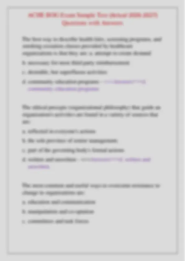 How Question Samples ACHE BOG Exam Sample Test (Actual 2026-2027) Questions with Answers ...