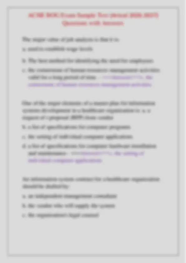 How Question Samples ACHE BOG Exam Sample Test (Actual 2026-2027) Questions with Answers ...