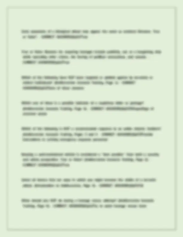 Level 1 Anti-terrorism Awareness Training (JKO) Pre-Test Questions With Correct Answers | Exams ...