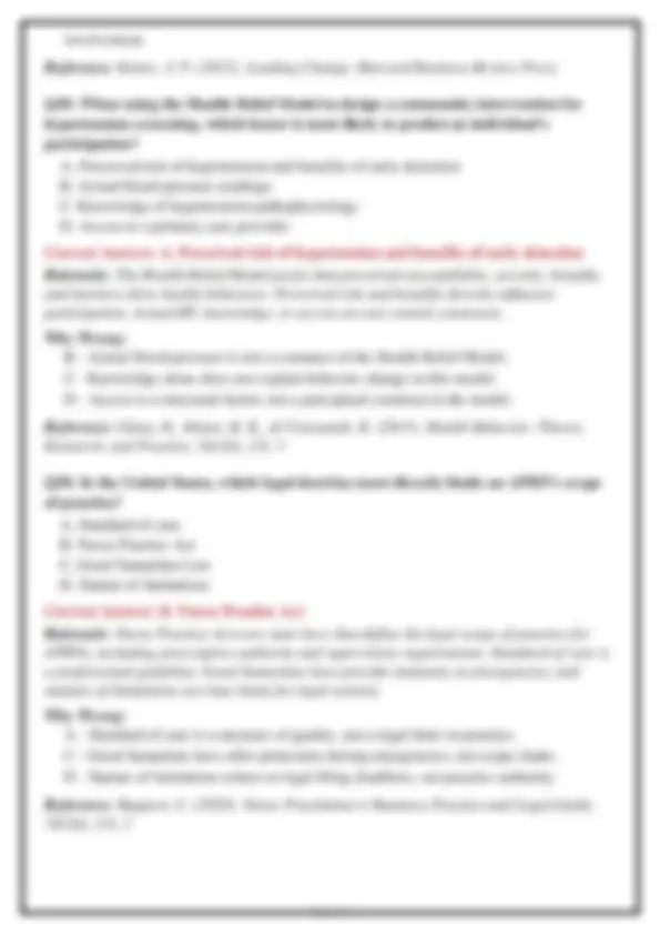 Rn Test Questions NUR 513 INTRODUCTION TO ADVANCED REGISTERED NURSING VERIFIED QUESTIONS ...