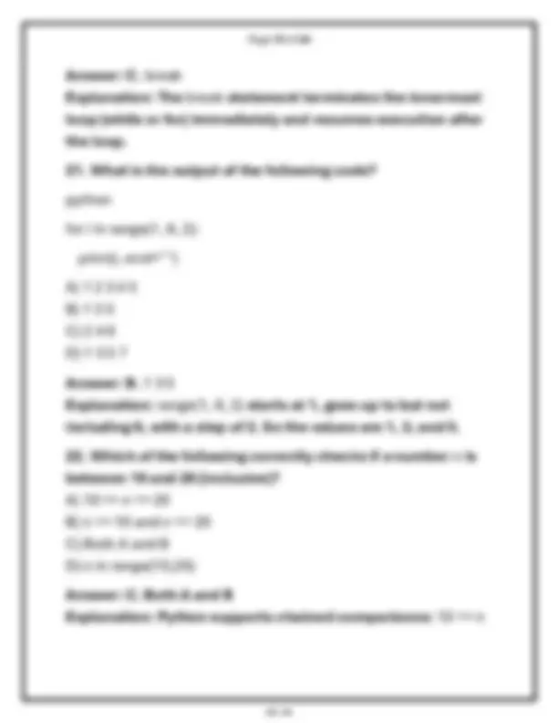 WGU E010 FOUNDATIONS OF PROGRAMMING (PYTHON) OA 2026 PRACTICE EXAM ...
