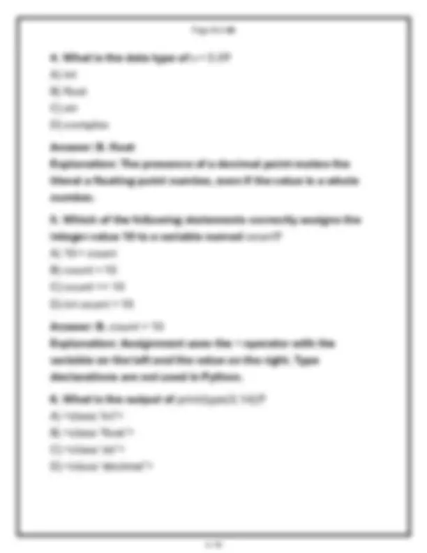WGU E010 FOUNDATIONS OF PROGRAMMING (PYTHON) OA 2026 PRACTICE EXAM ...