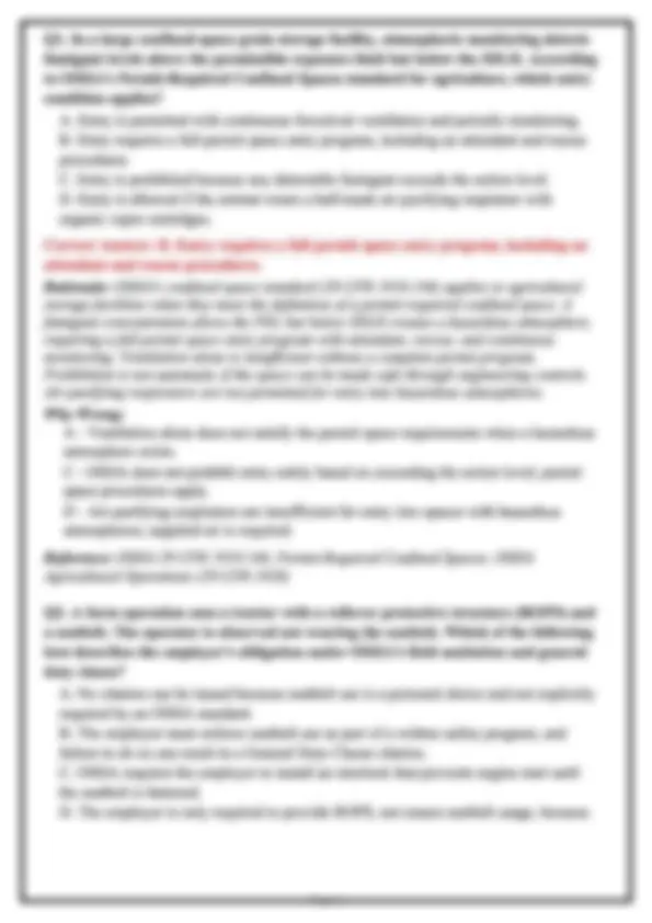 OSHA 30 HOUR AGRICULTURE SAFETY EXAM_ VERIFIED QUESTIONS AND ANSWERS ...