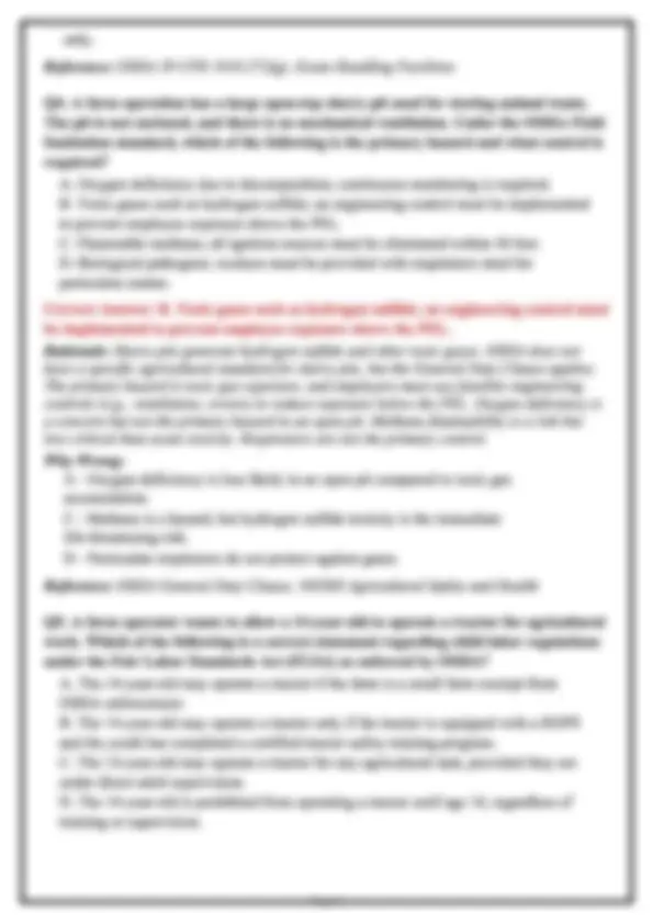 OSHA 30 HOUR AGRICULTURE SAFETY EXAM_ VERIFIED QUESTIONS AND ANSWERS ...