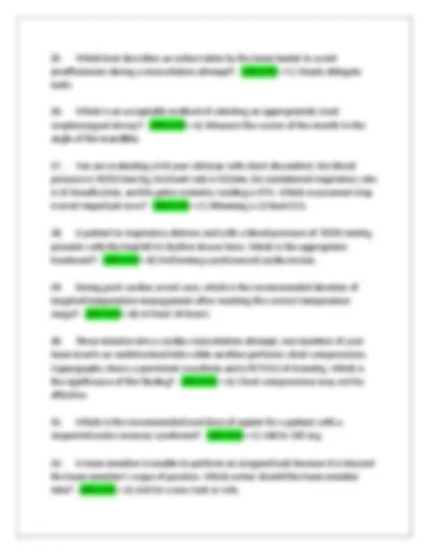 ACLS: FINAL TEST QUESTIONS AND ANSWERS 2026/2027 | Exams Nursing | Docsity