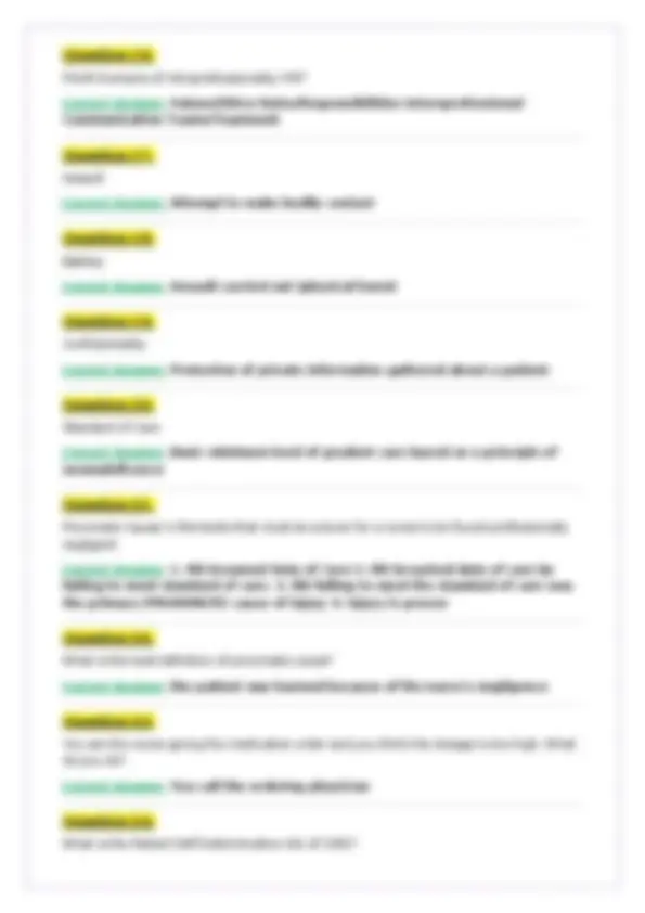 Rn Test Questions Intro to Nursing Test 1 Questions and Answers | Exams Medicine | Docsity
