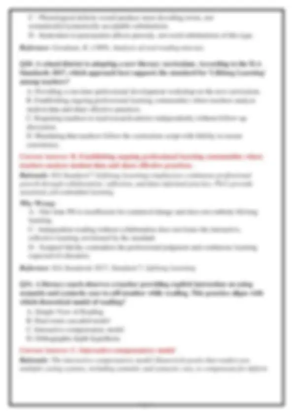 EDRS 659 Foundations of Literacy Instruction COMPLETE Practice Question ...