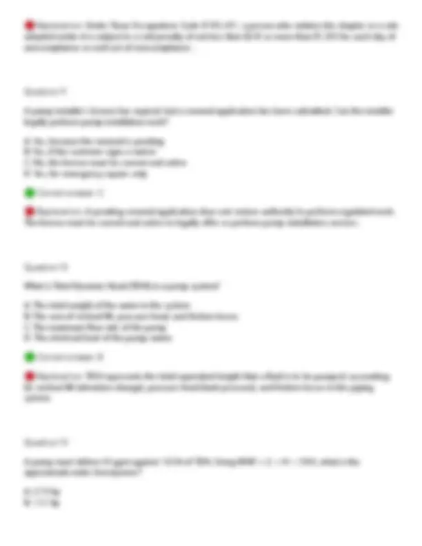 Water Testing Standards.pdf TEXAS SINGLE-PHASE PUMP INSTALLER LICENSE PRACTICE TEST – QUESTIONS AND ...