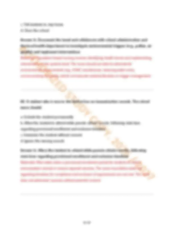 Rn Test Questions Actual Nationally Certified School Nurse Test A-Level Questions With ...
