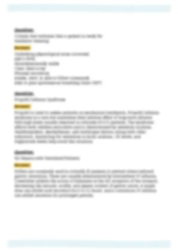 Critical Care Nursing Exam 3 | Objective Assessment | Questions and ...