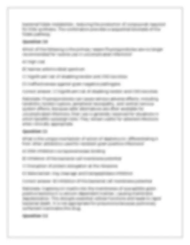 Transpeptidation NURS 5334 Advanced Pharmacology Quiz 2 – Questions and Answers | 2027 ...