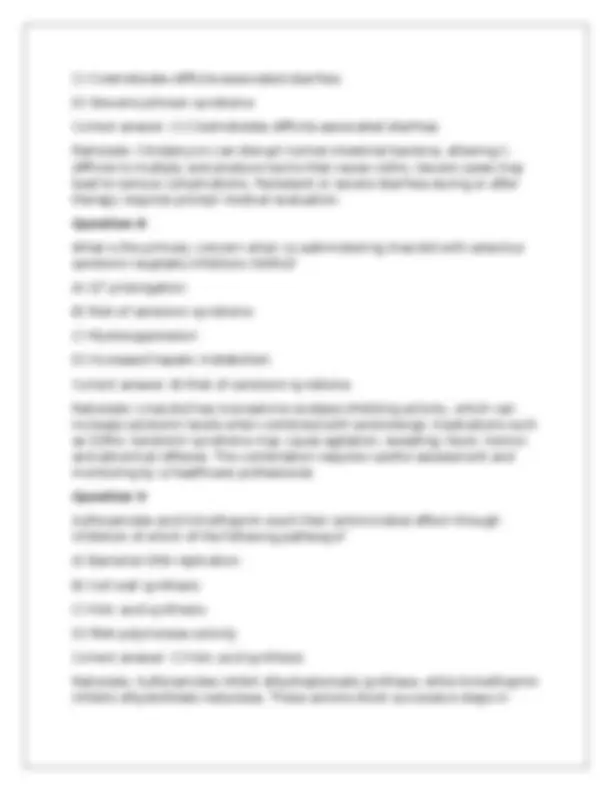 Transpeptidation NURS 5334 Advanced Pharmacology Quiz 2 – Questions and Answers | 2027 ...