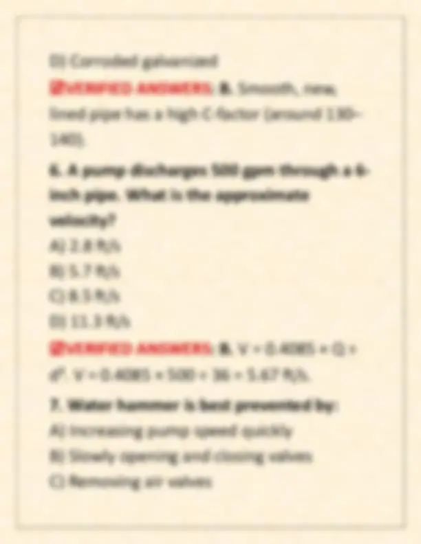 Exam Practic 100 Water Distribution Operator Practice Questions with Answers and ...