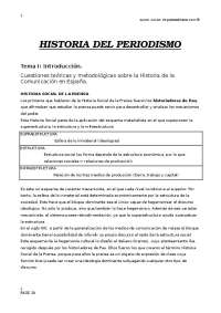 Història del Periodisme