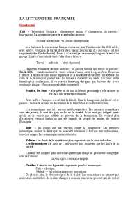 Du siècle XVIII au siècle XX