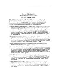 Practice Test 1 with Answers - Elements of Geology | GEOS 2104 - Docsity