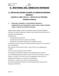 Primera part, Historia del Derecho romano