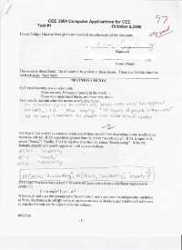 Computer Applications for CEE - Test #1 | CEE 3804 - Docsity