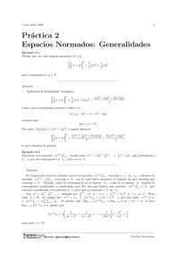 Práctica 2: Espacios Normados: Generalidades - Prof. Segura de León