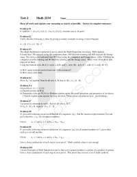 Test 2 with Solutions - Introduction to Discrete Mathematics | MATH ...