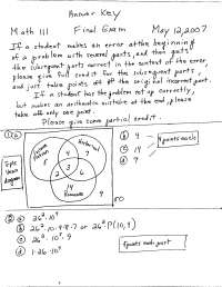 Final Exam with Answer Key - Introduction to Probability | MATH 111 ...
