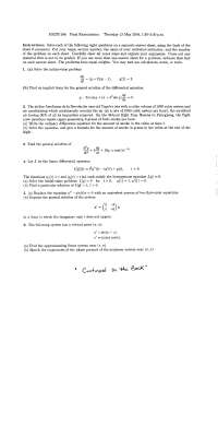 Final Examination - Differential Equation for Science and Engineering ...