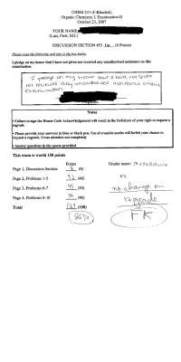 Solved Questions for Exam II - Organic Chemistry I | CHEM 231 - Docsity
