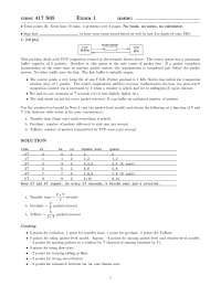 Computer Networks - Solved Exam 1 | CMSC 417 - Docsity