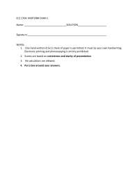 Signals and Systems - Midterm Exam I Answers | ECE 2704 - Docsity