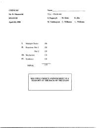 Exam 3 with Questions - Organic Chemistry II | CHEM 241 - Docsity