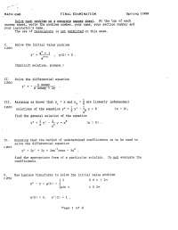 Differential Equations for Engineers and Scientists - Final Exam ...