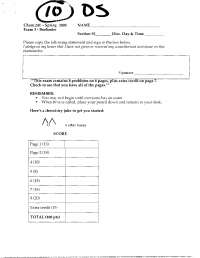 Unsolved Exam 3 - Organic Chemistry II | CHEM 241 - Docsity