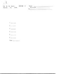 Exam 2 - Organic Chemistry I - Fall 1990 | CHEM 231 - Docsity