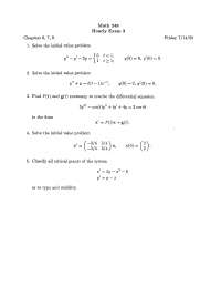 Test 2 Sample Questions on Differential Equations for Scientist and ...