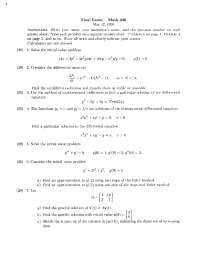 Final Exam Questions - Differential Equations for Engineers and ...