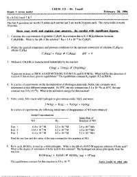 6 Questions Exam 1 - Introduction to Organic Chemistry | CHEM 113 - Docsity